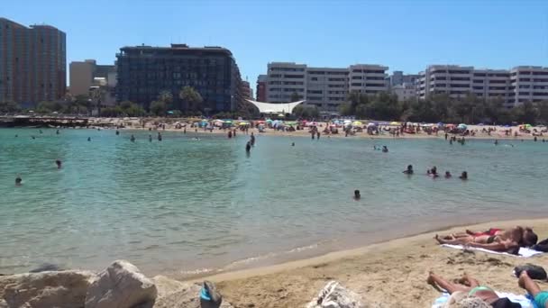 Italy Bari View People Beach — Stock Video