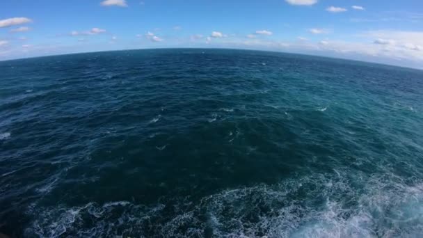 タリア ポリニャーノ マーレ 海のパノラマビュー海を見下ろす典型的なテラスによって移動 — ストック動画