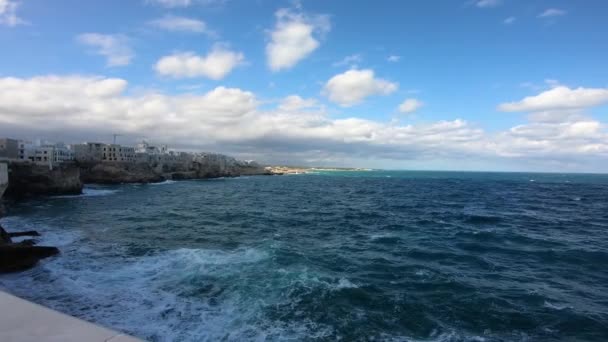 Italia Polignano Mare Vista Panoramica Sulla Costa — Video Stock