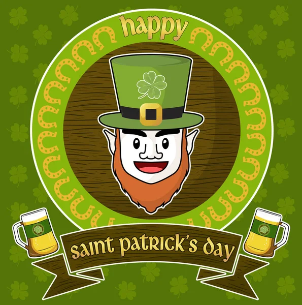 Saint Patrick Day Art Green Clovers Background Vector Illustration — Stock Vector