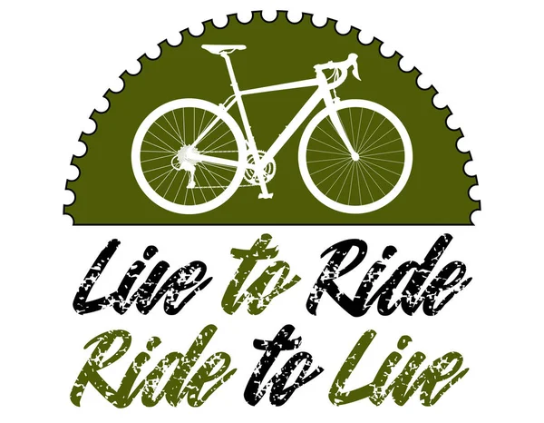 Itinéraire Vélo Vélo Avec Pignon Soleil Live Ride Illustration Vectorielle — Image vectorielle