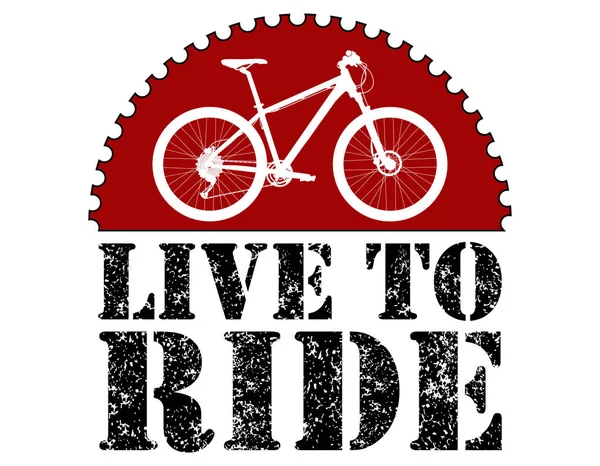 Mountain Bike Bicicletta Con Forma Solare Pignone Live Ride Illustrazione — Vettoriale Stock