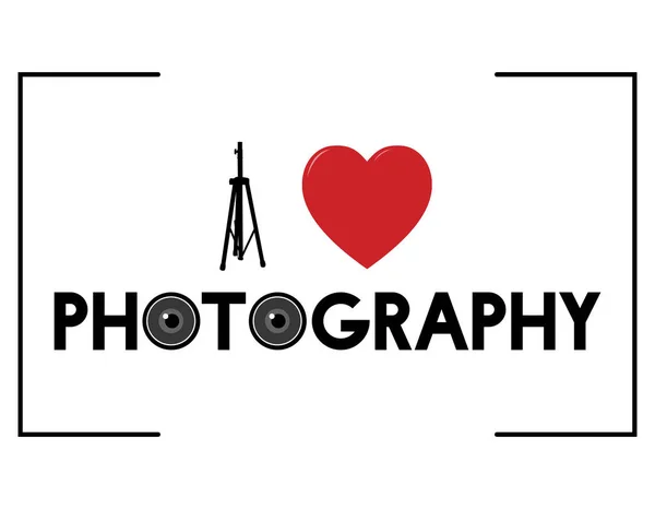 Love Photography Ilustração Vetorial Com Alguns Elementos Representativos Fotografia Ideal — Vetor de Stock