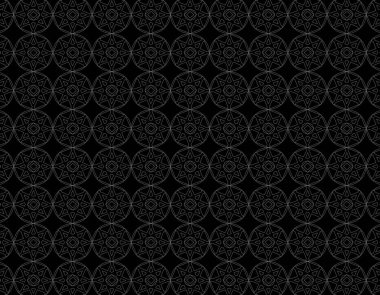 Gri Geometrik 8 nokta yıldız figürü yineleme şablonu siyah arkaplan üzerinde