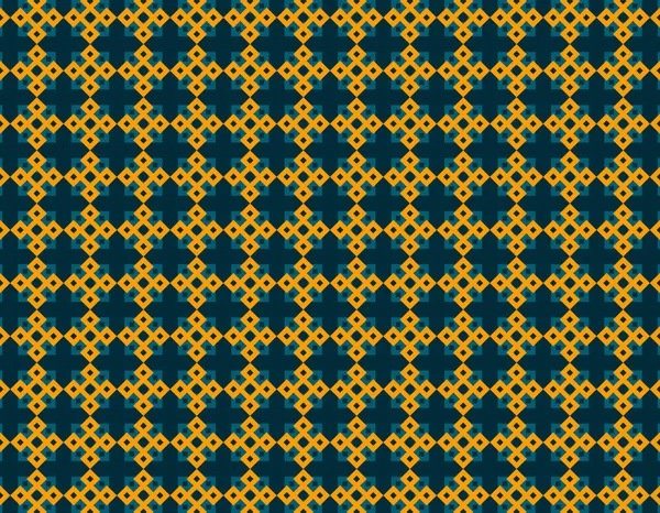 Geometrik sarı ve mavi elmaslar ve kareler arka planda koyu mavi kolaj seti. Bizans desenlerine dayanan sanat