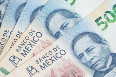 500 Meksika Pezosu 'na Macro fotoğrafı. finans kavramı