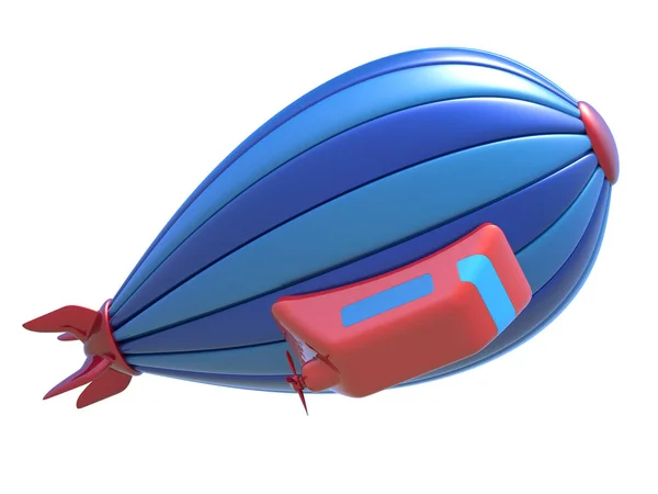 Toy Αερόπλοιο Που Απομονώνονται Λευκό Φόντο Rendering — Φωτογραφία Αρχείου