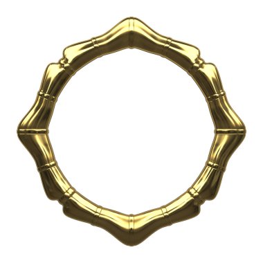 Soyut altın çerçeve beyaz arka plan üzerinde izole. 3d render. 