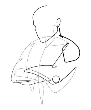 Male Figure with Arms Crossed One Continuous Line Vector Graphic vector Male Figure with Arms Crossed One Continuous Line Vector Graphic vector