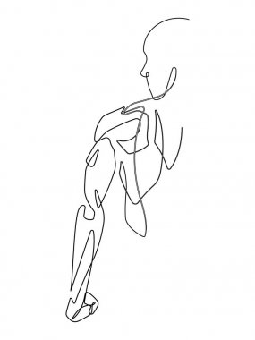 Male Figure Dorsal Back View One Continuous Line Vector Graphic vector Male Figure Dorsal Back View One Continuous Line Vector Graphic vector