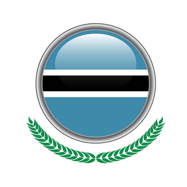 Botswana Flag Button Botswana Flag Icon Vector Illustration Botswana Flag — Stock Vector