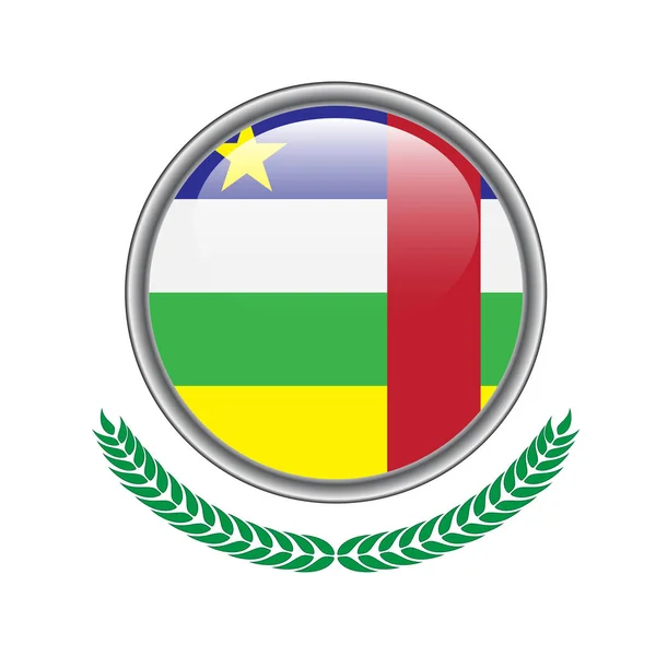 Σημαία Γκαμπον Κουμπί Εικονίδιο Σημαία Κεντροαφρικανική Δημοκρατία Vector Εικονογράφηση Γκαμπον — Διανυσματικό Αρχείο