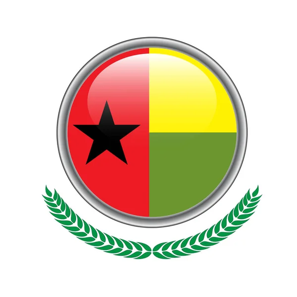Γουινέα Μπισσάου Σημαία Κουμπί Γουινέα Μπισσάου Εικονίδιο Σημαίας Vector Εικονογράφηση — Διανυσματικό Αρχείο