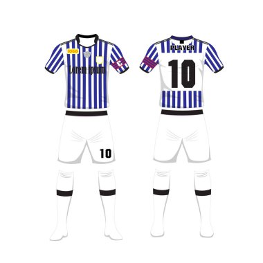 Futbol spor tasarım şablonu üniforması. Spor üniforma ön ve arkadan görünüm