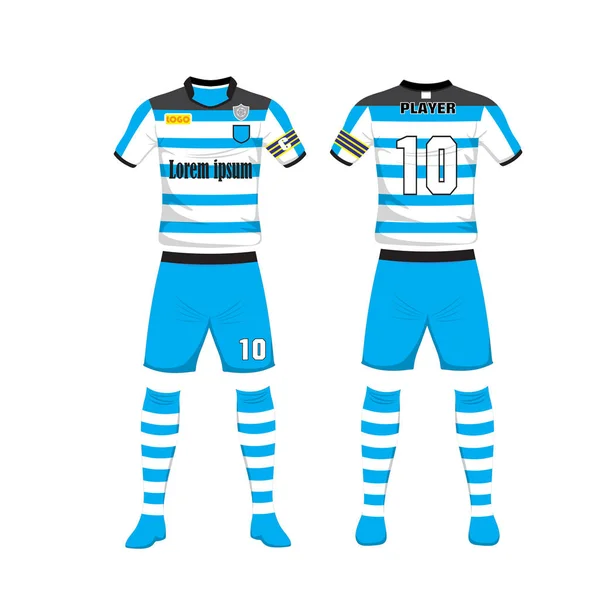 Uniform of football sport design template. Sport uniform in front and back view