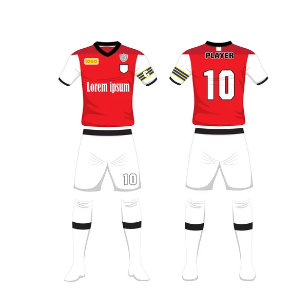 Futbol spor tasarım şablonu üniforması. Spor üniforma ön ve arkadan görünüm