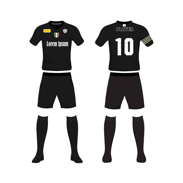 Futbol spor tasarım şablonu üniforması. Spor üniforma ön ve arkadan görünüm