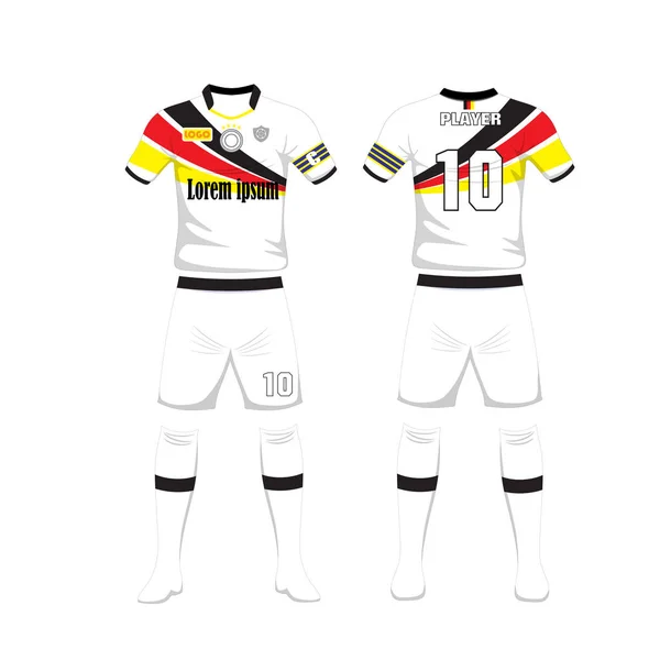 Uniform of football Germany sport design template.Sport uniform in front and back view