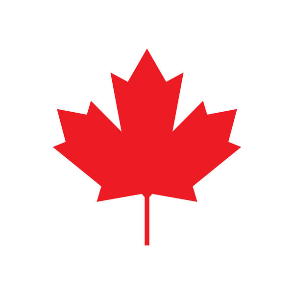Кленовый лист для флага Канады, символ клена, векторная иллюстрация флага Канады на белом фоне
.