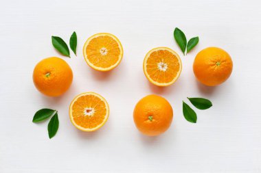 Fresh orange citrus fruit isolated on white background. clipart
