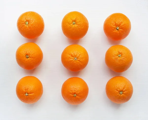 Frische Orange Zitrusfrüchte Auf Weißem Hintergrund Ansicht Von Oben — Stockfoto