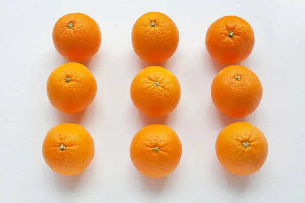 Frische Orange Zitrusfrüchte Auf Weißem Hintergrund Ansicht Von Oben — Stockfoto