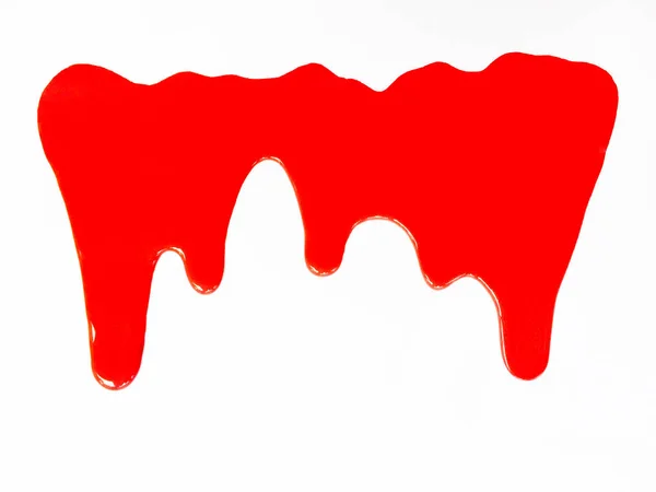 Κόκκινο Χρώμα Στάζει Ρίχνοντας Χρώμα Φόντου Λευκό Φόντο — Φωτογραφία Αρχείου