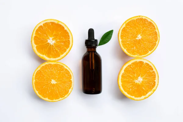 Essential Oil Orange Slices Isolated White — Stock Photo, Image