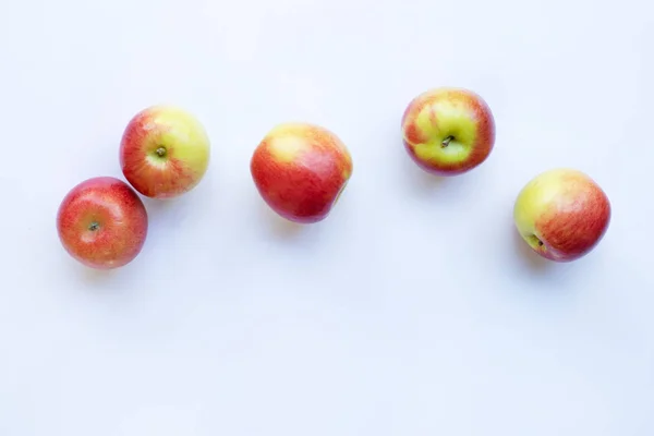 Manzanas Aisladas Sobre Fondo Blanco Vista Superior — Foto de Stock