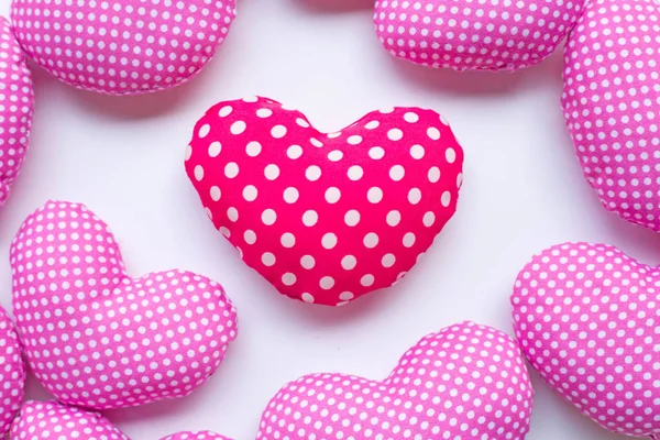 Beyaz Arka Planda Sevgililer Günü Kalpleri — Stok fotoğraf