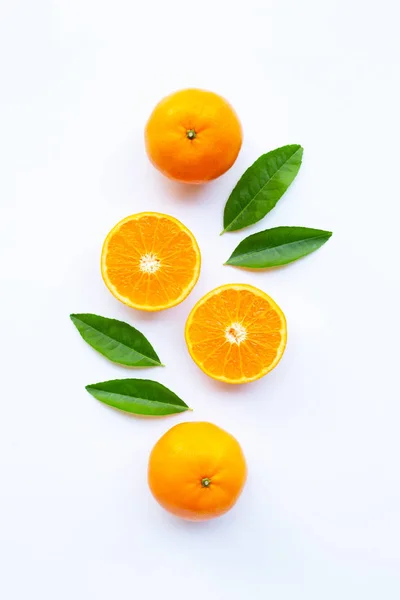 Fresh Orange Citrus Fruit White Background — Stock Photo, Image