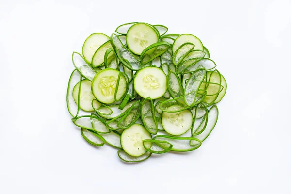 Aloe vera and cucumbers isolated on white.