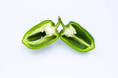 Beyaz üzerine yeşil dolma biber 