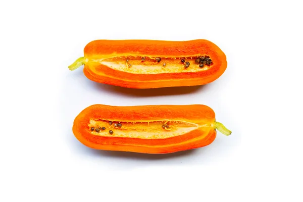 Papaya vruchten op witte. — Stockfoto