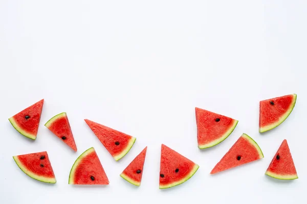 Slices of watermelon isolated on white background. — Stock Photo, Image