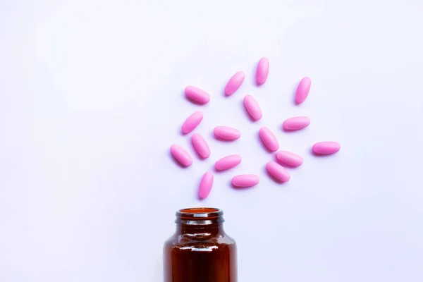 白のピンクの薬の丸薬 — ストック写真