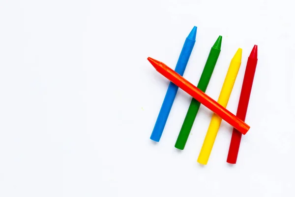 Colorful crayon on white — Stock Photo, Image