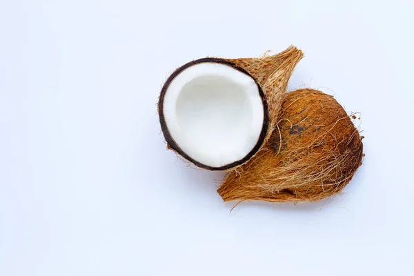 Zralý kokosový ořech. Pohled na tropické ovoce. — Stock fotografie