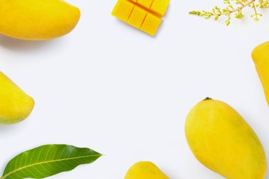 Tropik meyve, beyaz arka planda mango.. 