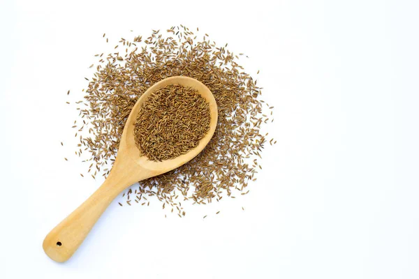 Cumin Caraway Seeds White Background Top View — Stock Photo, Image