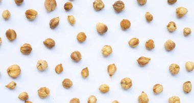 Beyaz arkaplanda Siyam Kakule veya Kapulaga.