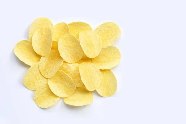 Patatas Fritas Sobre Fondo Blanco Vista Superior —  Fotos de Stock