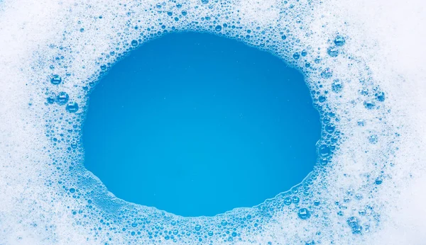 Quadro Feito Bolha Espuma Detergente Vista Superior — Fotografia de Stock