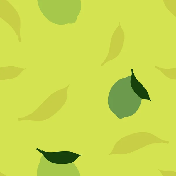 Limes Silhouettes Feuilles Fond Vectoriel — Image vectorielle