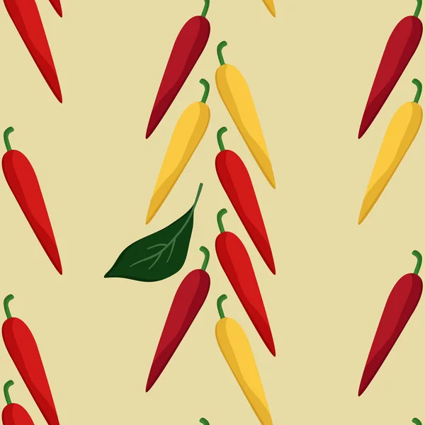 Piments Rouges Jaunes Illustration Vectorielle — Image vectorielle