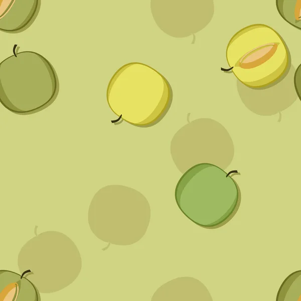 Fundo Verde Claro Decorado Com Greengages —  Vetores de Stock