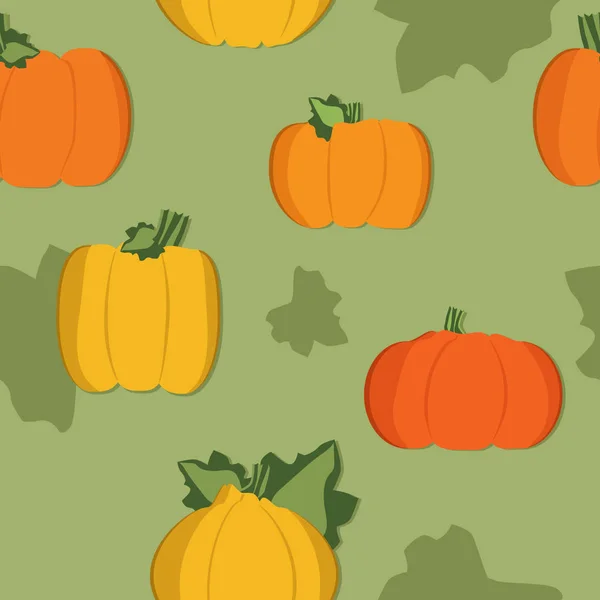 Calabazas Anaranjadas Amarillas Ilustración Vectorial — Archivo Imágenes Vectoriales