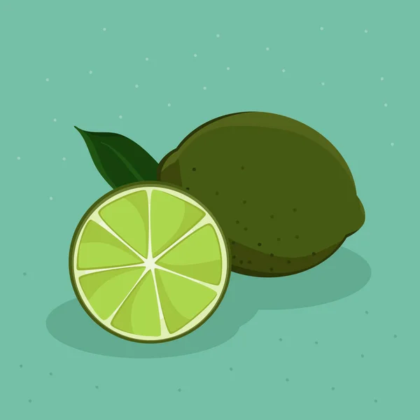 Limes Sur Fond Sarcelle Illustration Vectorielle — Image vectorielle