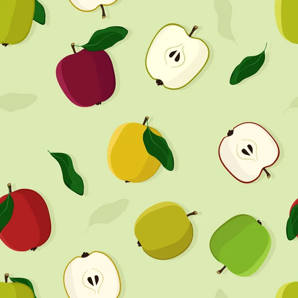 浅绿色背景的苹果 向量背景 — 图库矢量图片