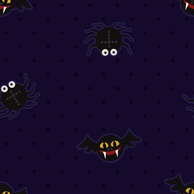 Yarasalar ve örümcekler - Halloween tema arka plan